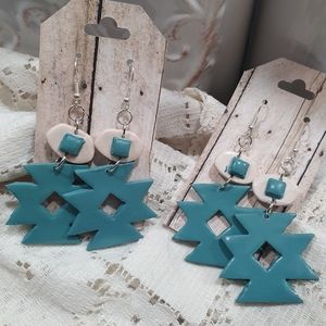 Handmade clay dangle earrings